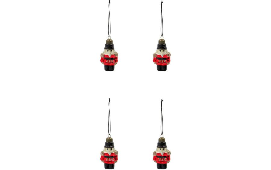 Weihnachtsschmuck Tino 4er Set Rot Glas 7x4.5 cm