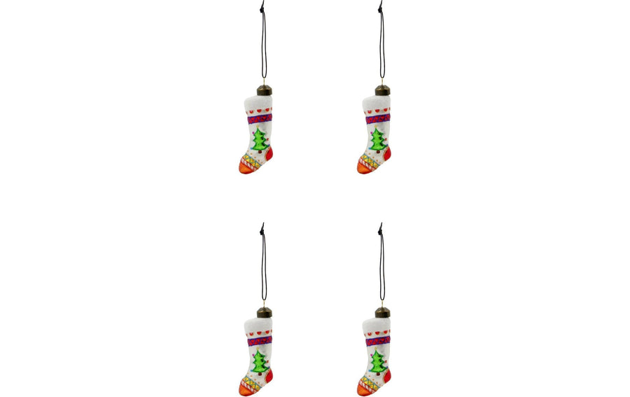 Weihnachtskugel Socken 4er Set 9.5x2.5 cm House Doctor