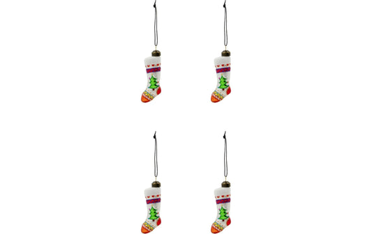 House Doctor Weihnachtskugeln Socken 9,5 cm Weiss, 4 Stück