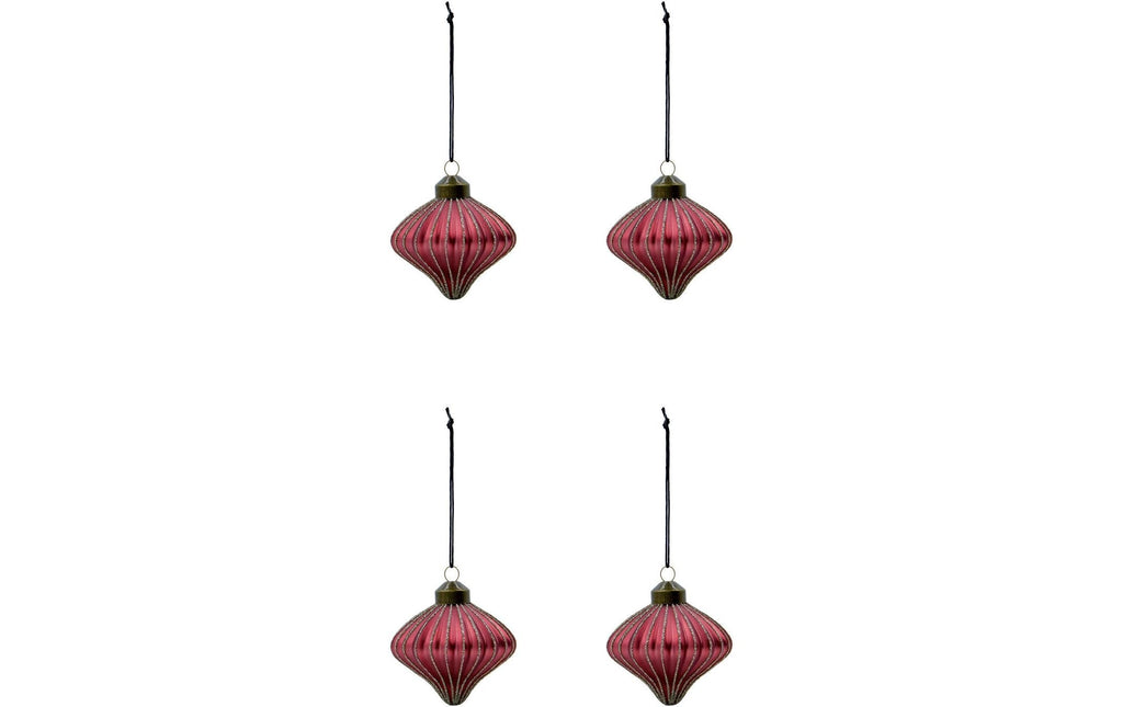 Weihnachtskugel Spin 4er Set 8 cm Grün House Doctor