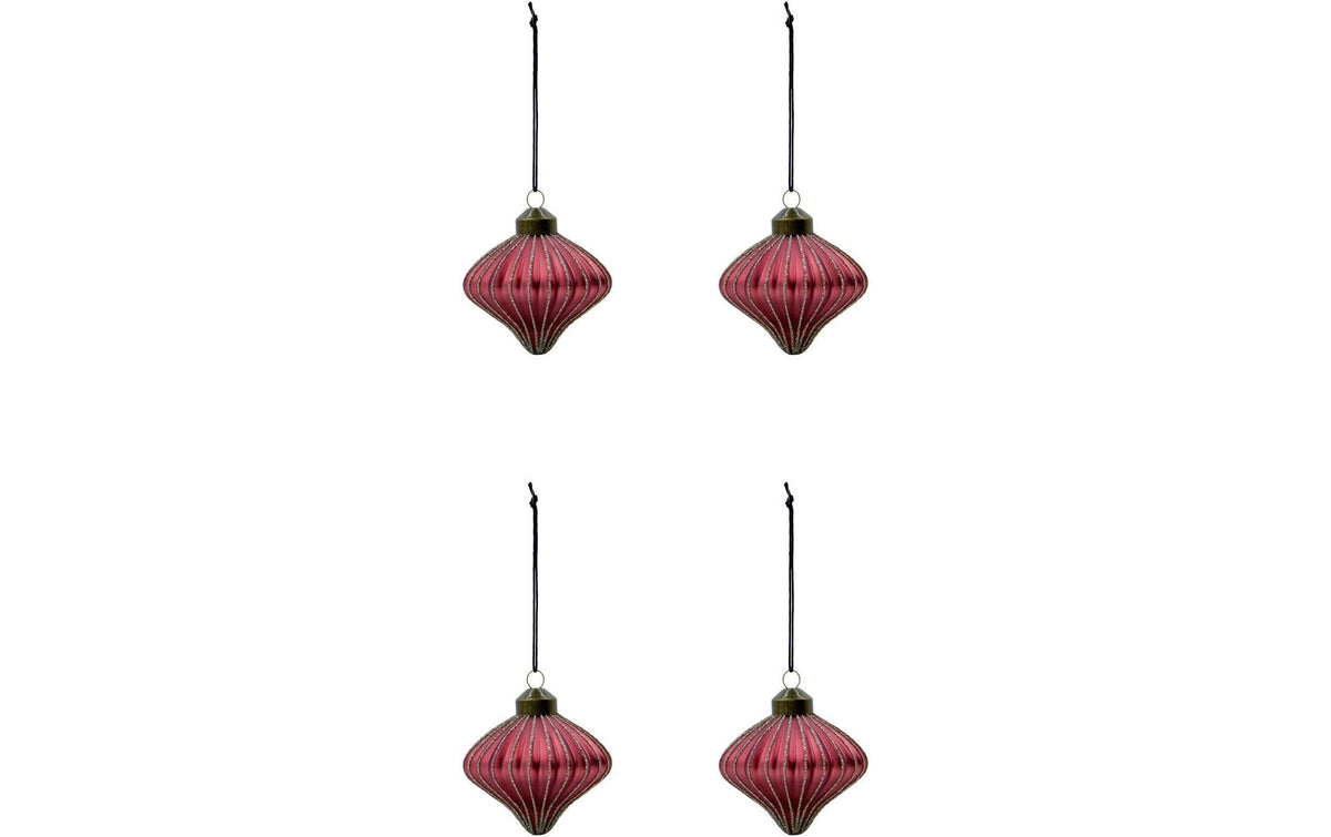 Weihnachtskugel Spin 4er Set 8 cm Grün House Doctor