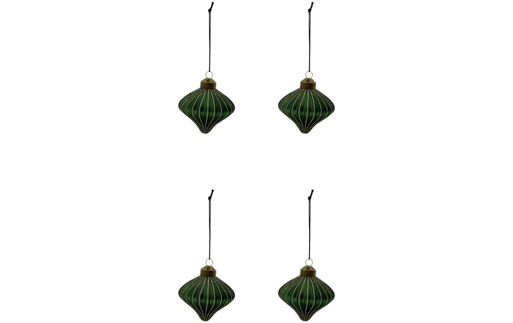 Weihnachtskugel Spin 4er Set 8 cm Grün House Doctor