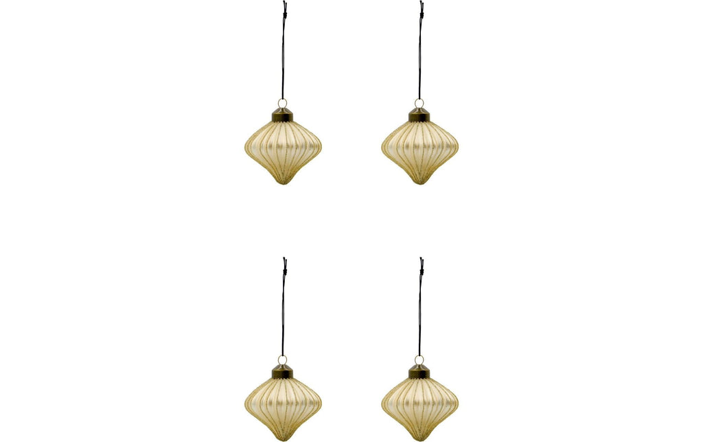 Weihnachtskugel Spin 4er Set 8 cm Grün House Doctor