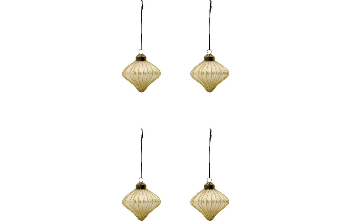 Weihnachtskugel Spin 4er Set 8 cm Grün House Doctor
