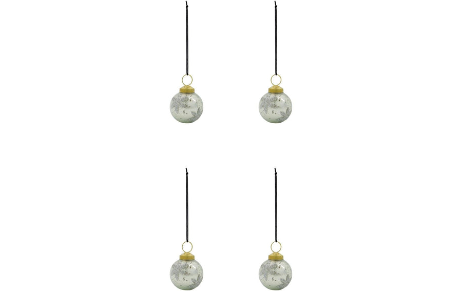 Weihnachtskugel Fiore 4er Set, 6 cm, Glas