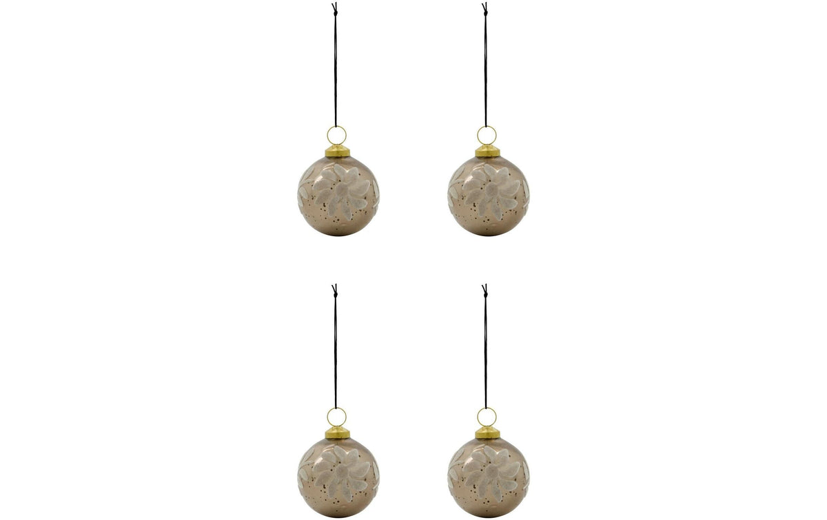 Weihnachtskugel Luto Sand 4er Set D: 8 cm House Doctor