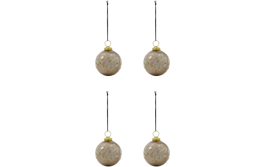 Weihnachtskugel Luto Sand 4er Set D: 8 cm House Doctor