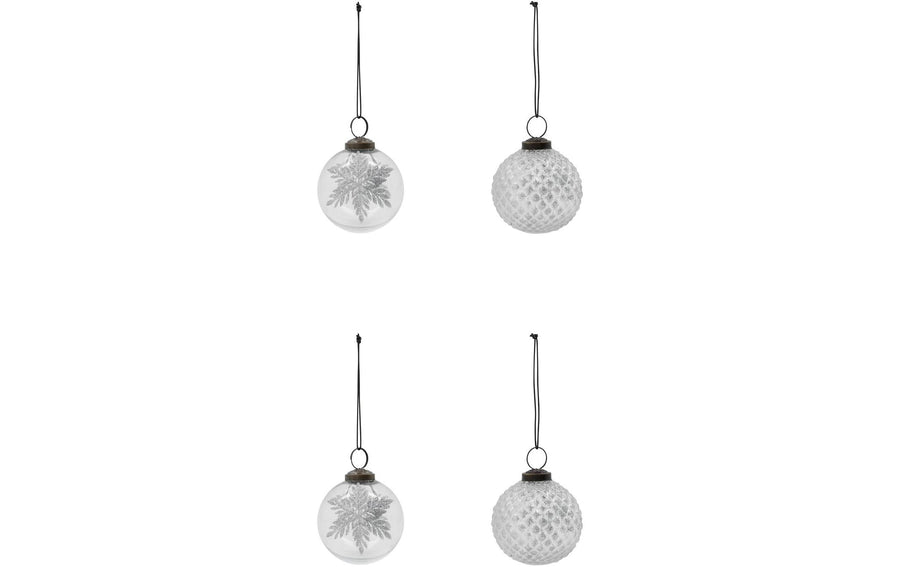Weihnachtskugel Snowi 4er Set, 7.5 cm, Haus Doctor