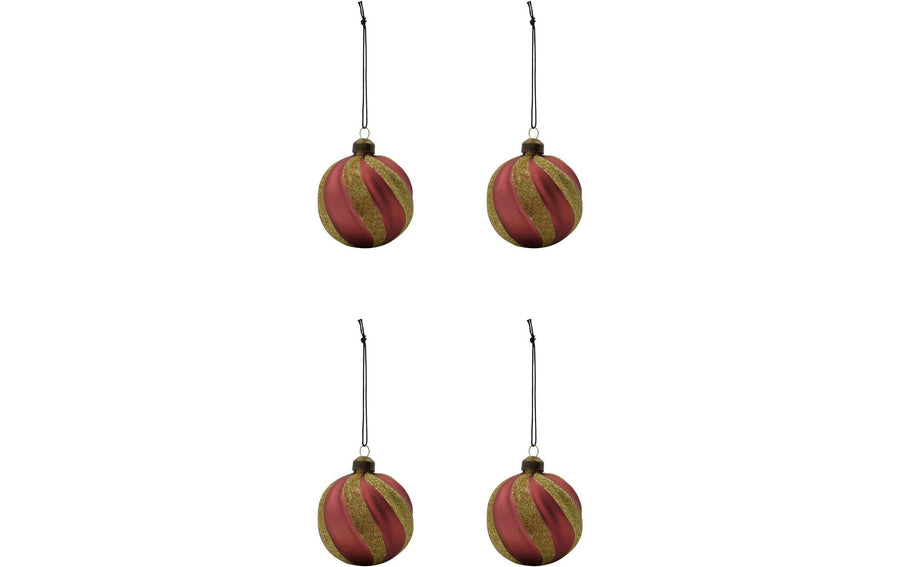 Weihnachtskugel Dusty Red 4er Set 8 cm House Doctor