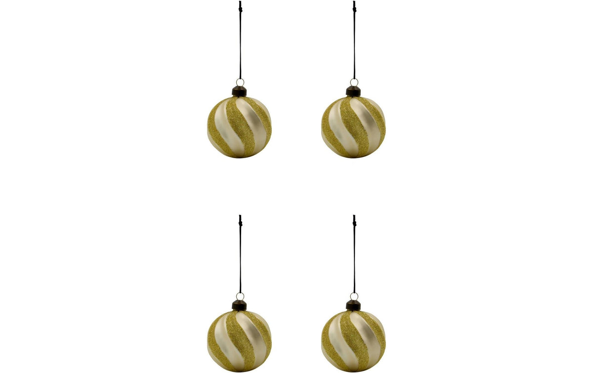 Weihnachtskugel Champagne 4er Set 8 cm House Doctor
