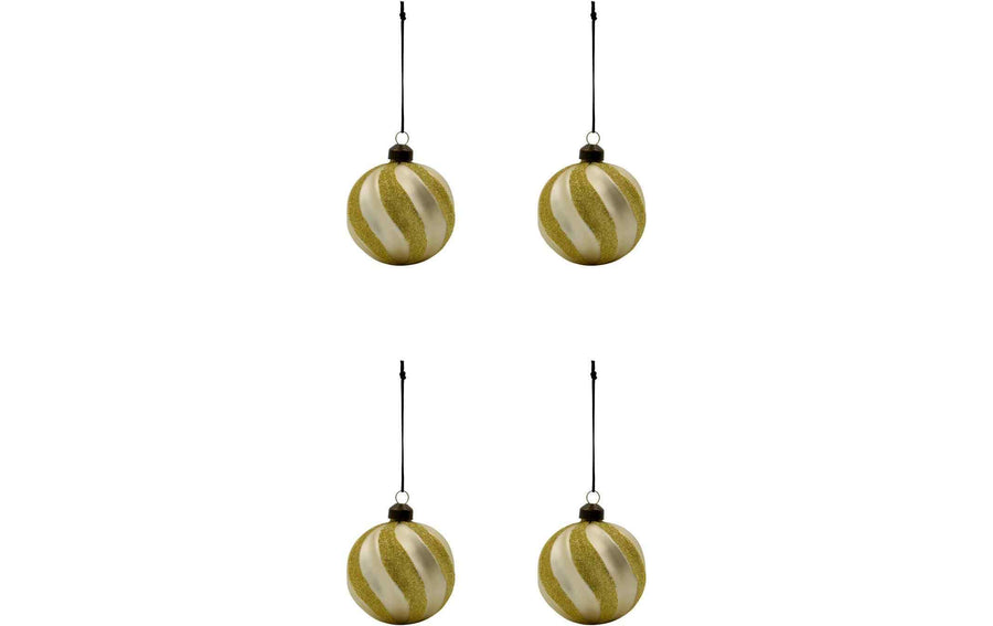 Weihnachtskugel Champagne 4er Set 8 cm House Doctor