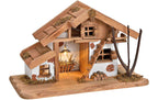 Weihnachtskrippe mit LED 39x23x19cm aus Holz von G. Wurm