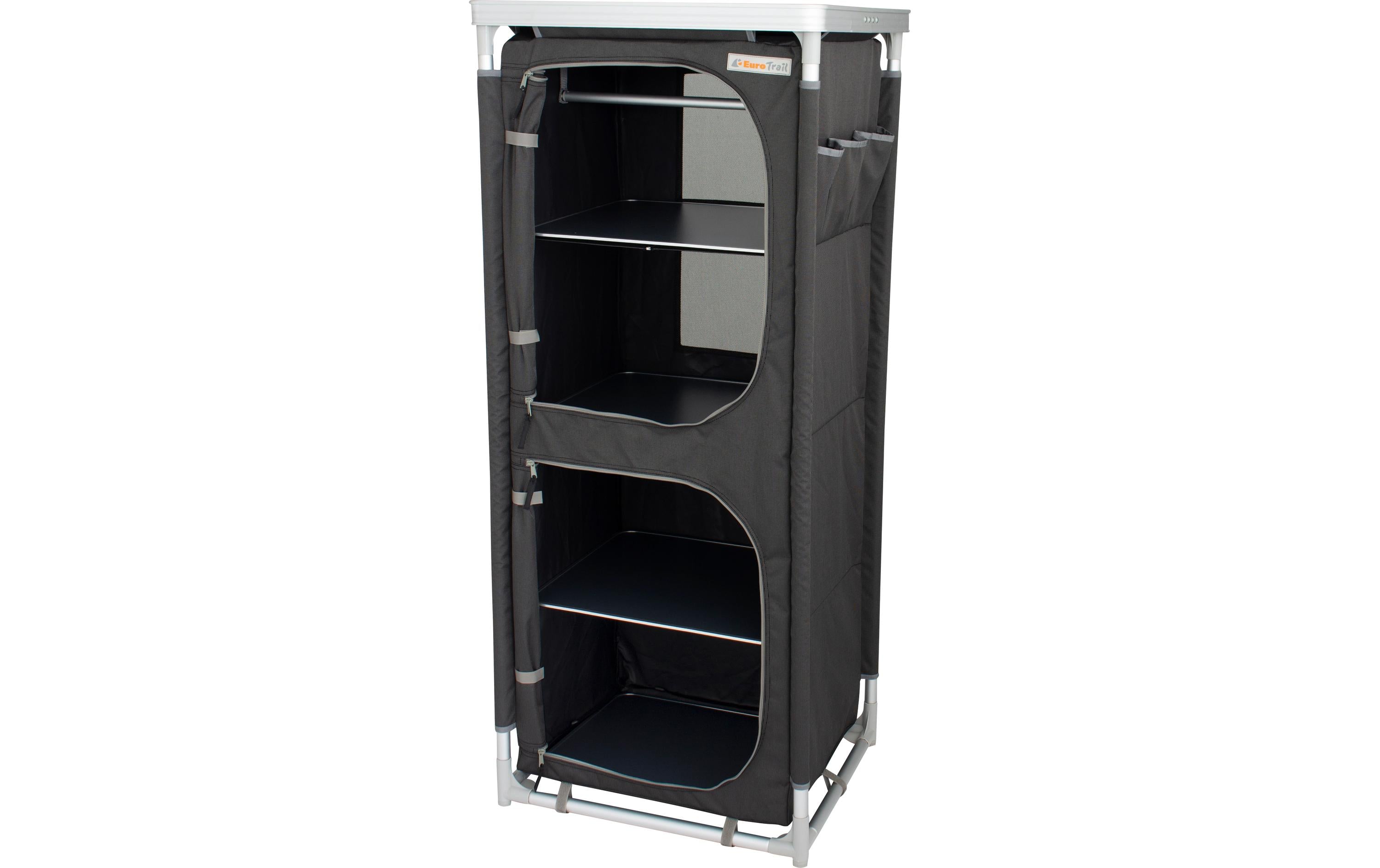 Eurotrail Paris Steckschrank Grau Polyester mit Kleiderstange 90x50x180 cm Sport & Freizeit > Camping > Camping Zubehör Eurotrail