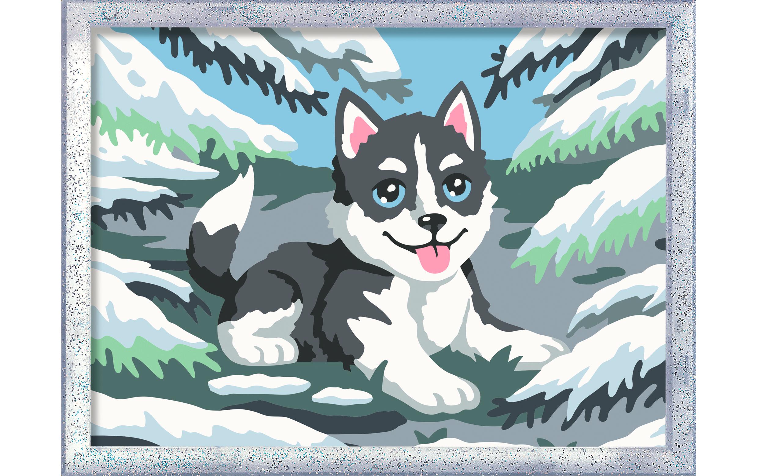Ravensburger Malen nach Zahlen Frecher Husky Mehrfarbig