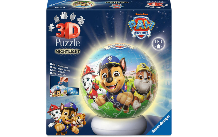 Ravensburger 3D Puzzle-Nachtlicht-Ball Paw Patrol 72 Teile