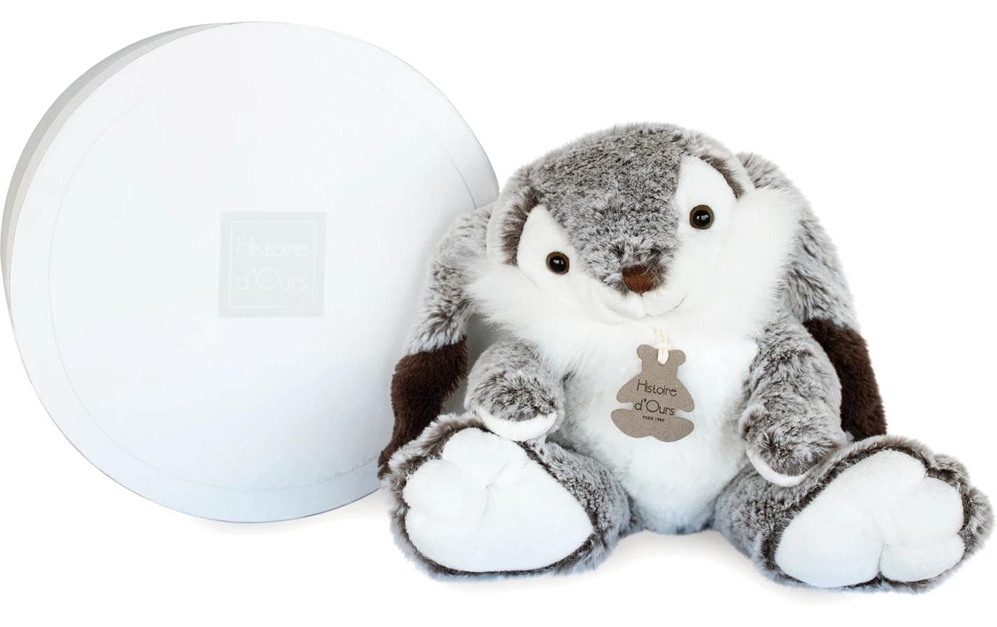 DouDou et compagnie Plüsch Hase Marius weich mit Geschenkbox 30 cm