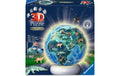 Ravensburger 3D Puzzle-Ball Nachtlicht Erde mit Tiermotiven