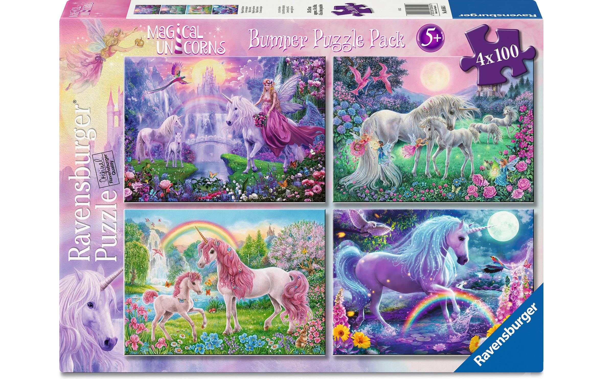 Ravensburger Kinderpuzzle Magische Einhörner 4 x 100 Teile