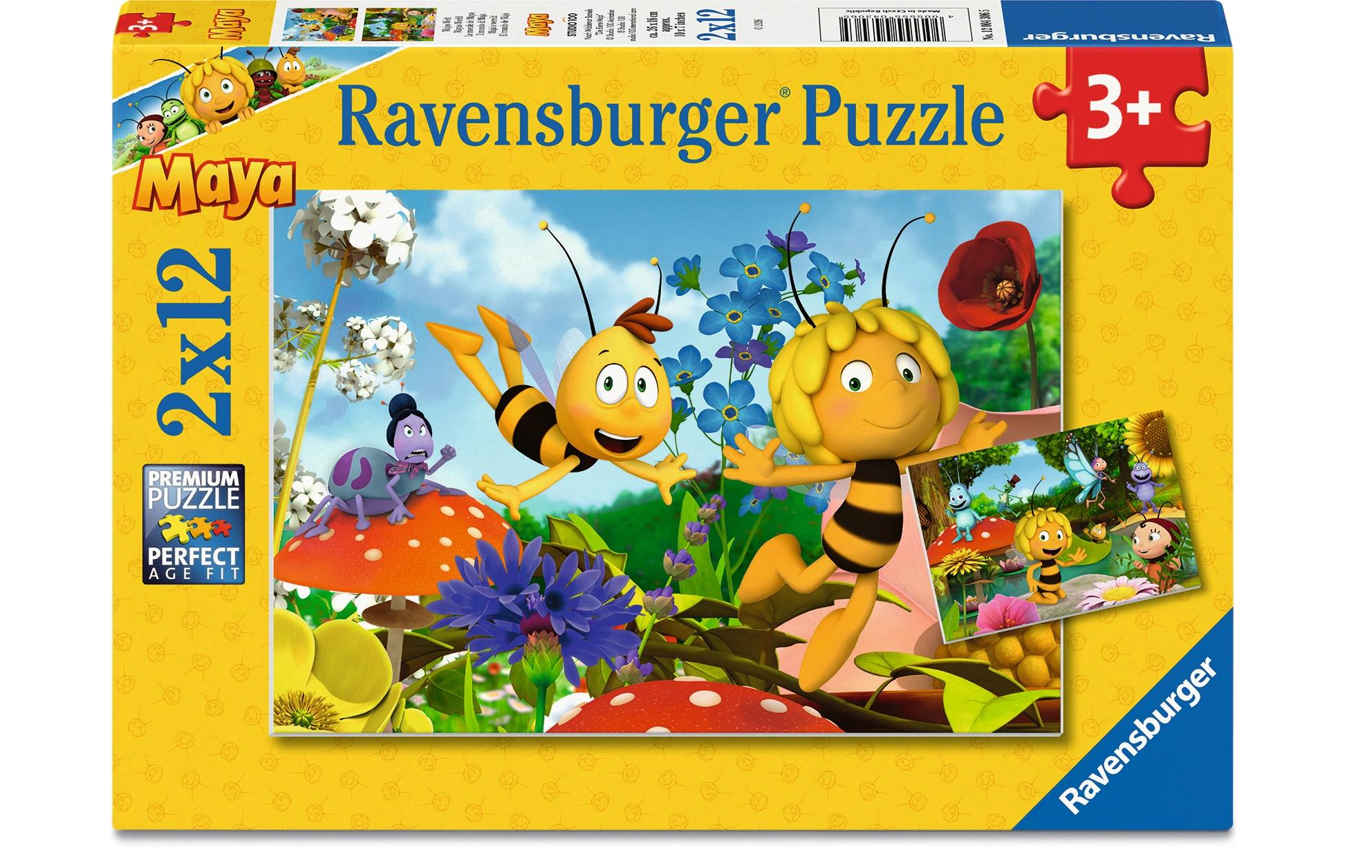 Ravensburger Kinderpuzzle Die Biene Maja – Majas Welt 2 x 12 Teile