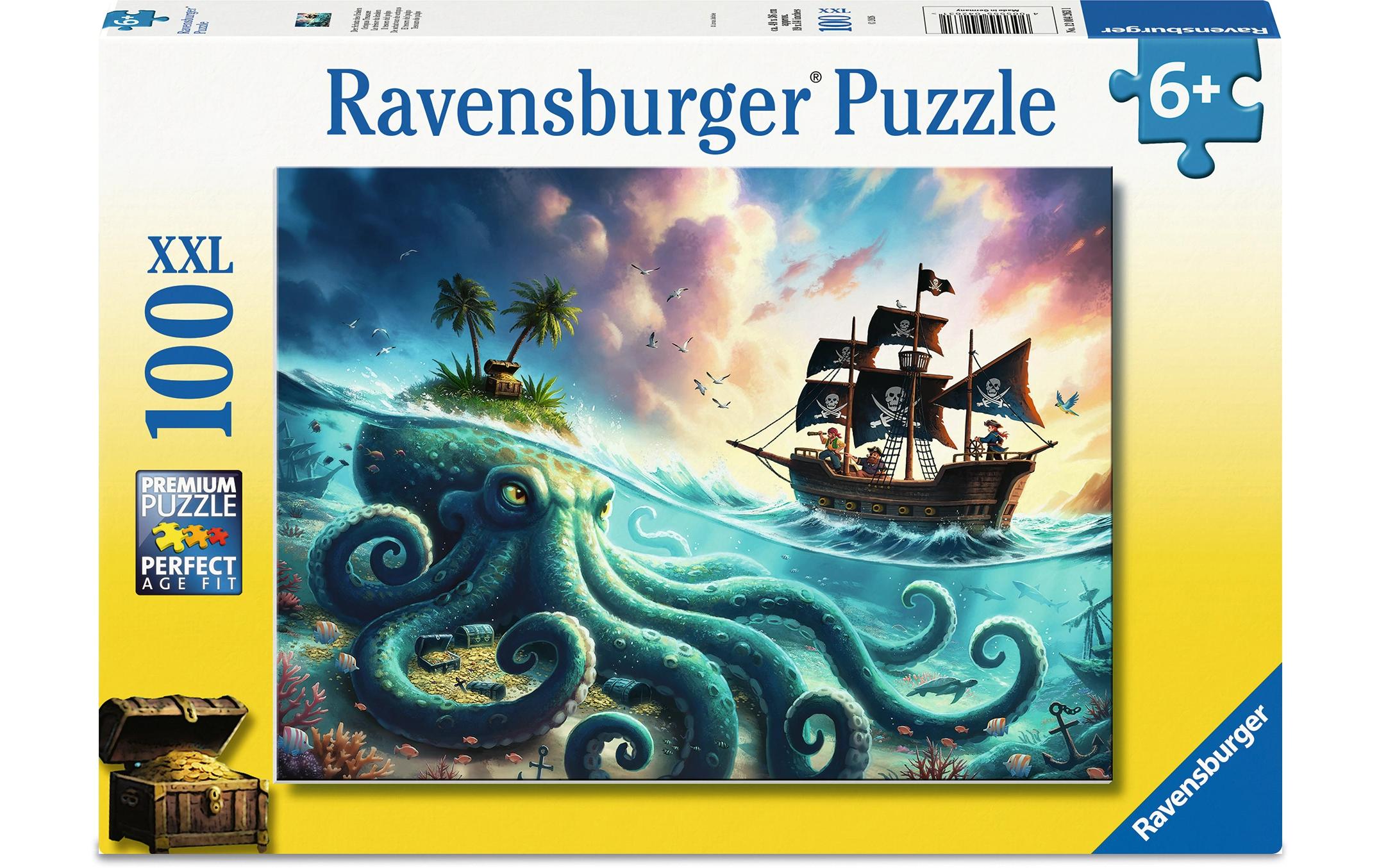 Ravensburger Kinderpuzzle Der Schatz des Kraken 100 XXL Teile