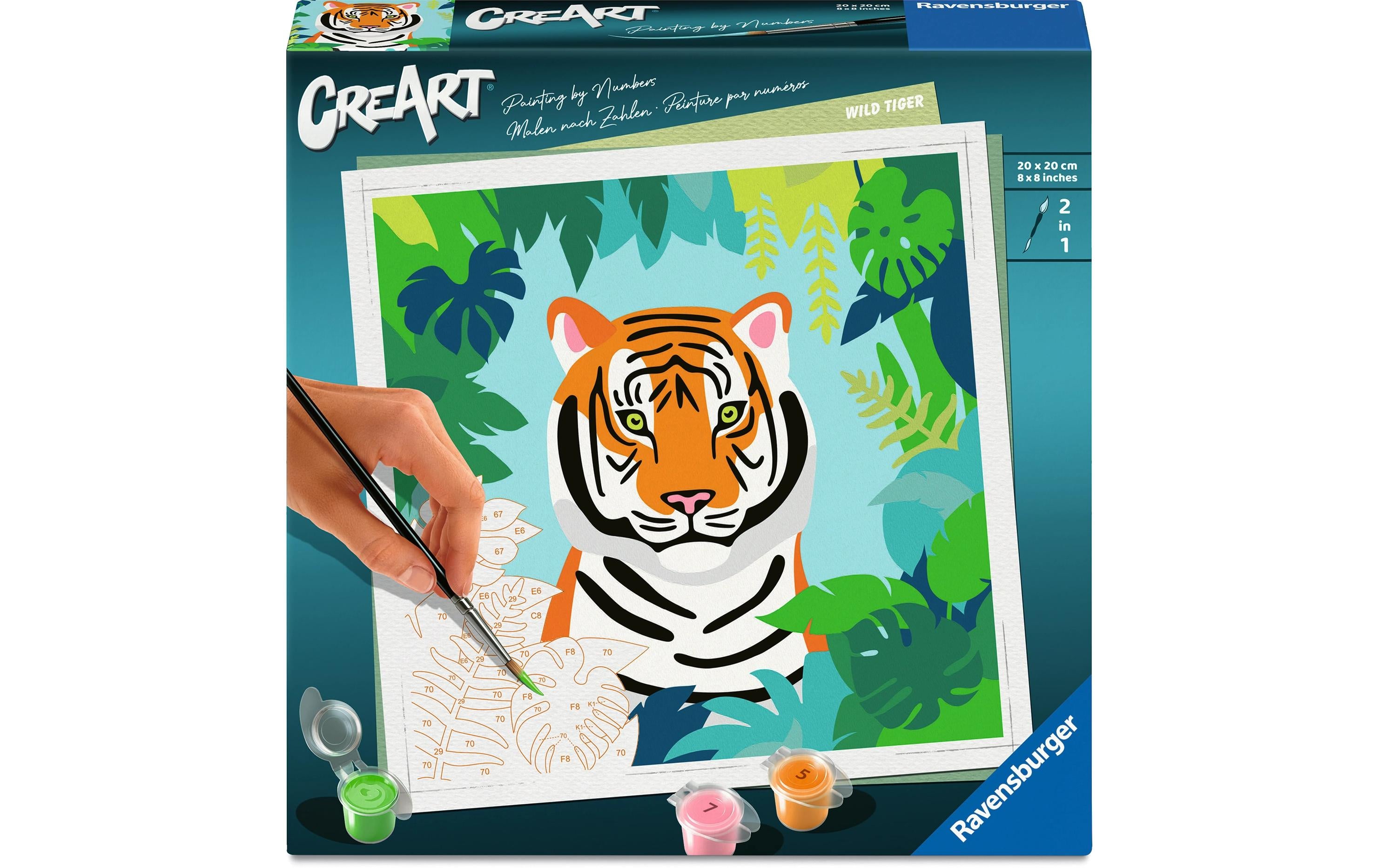 Ravensburger Malen nach Zahlen CreArt Wilder Tiger 20.00 x 20.00 cm