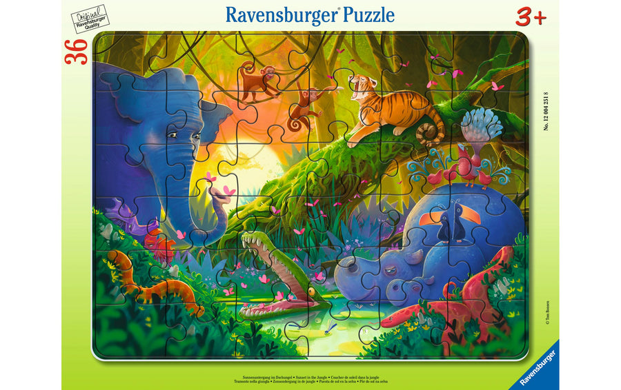 Ravensburger Rahmenpuzzle Sonnenuntergang im Dschungel 36 Teile