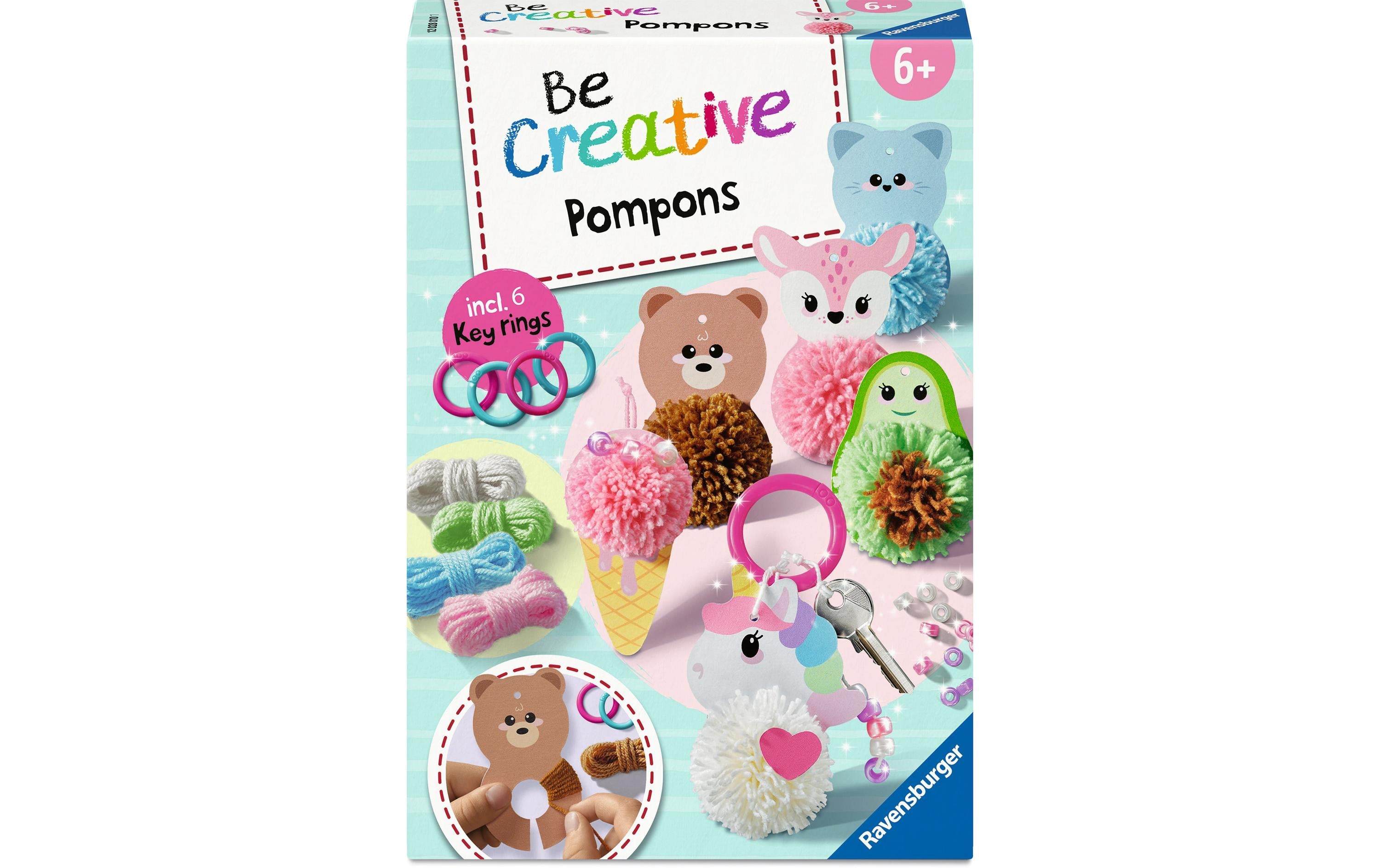 Ravensburger Bastelset Pompons Kawaii 6 Schablonen