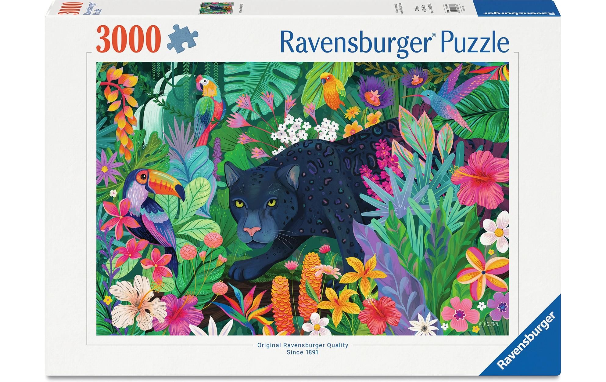 Ravensburger Puzzle Panther im blühenden Dschungel 3000 Teile