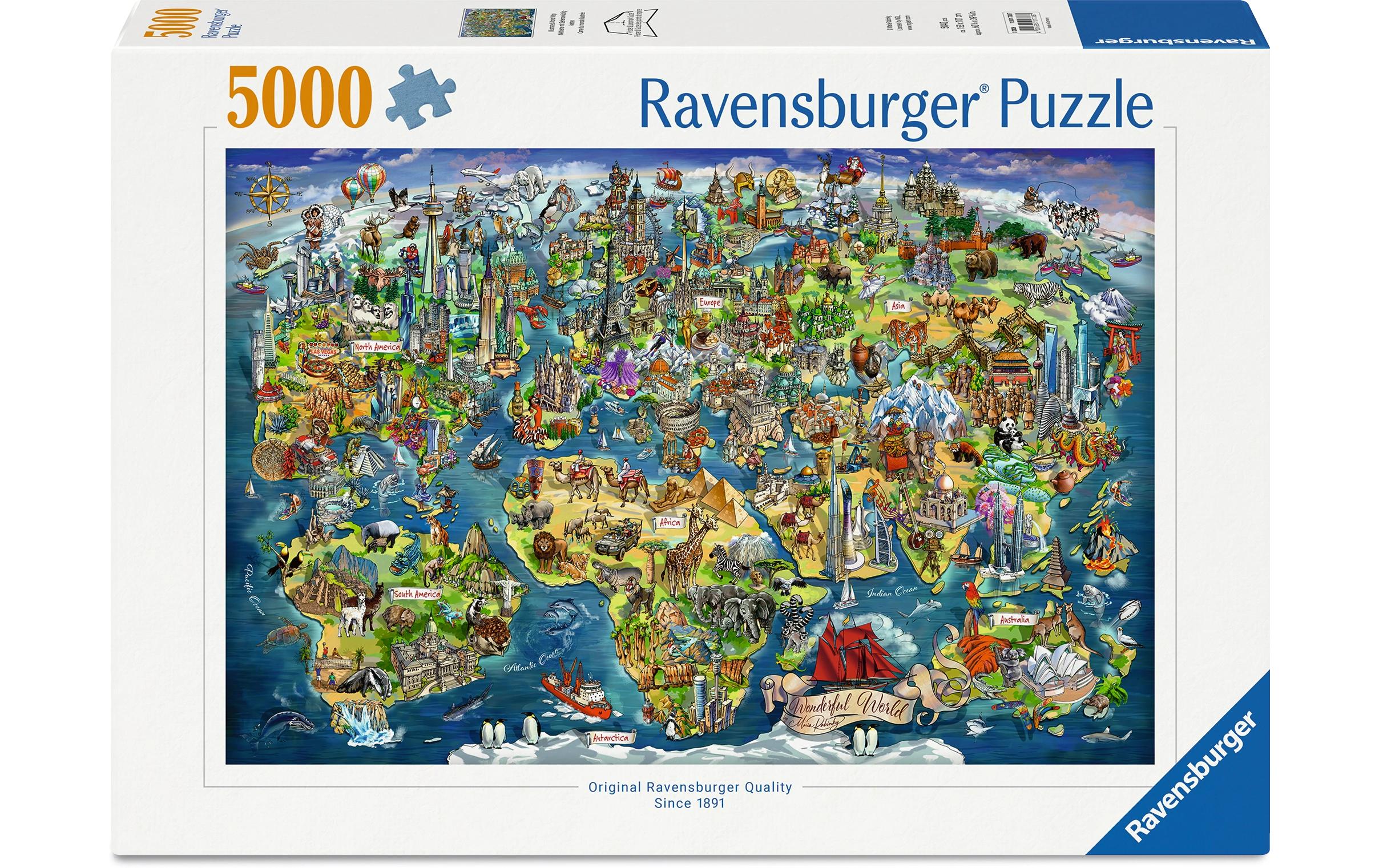Ravensburger Puzzle Weltkarte mit Sehenswürdigkeiten 5000 Teile
