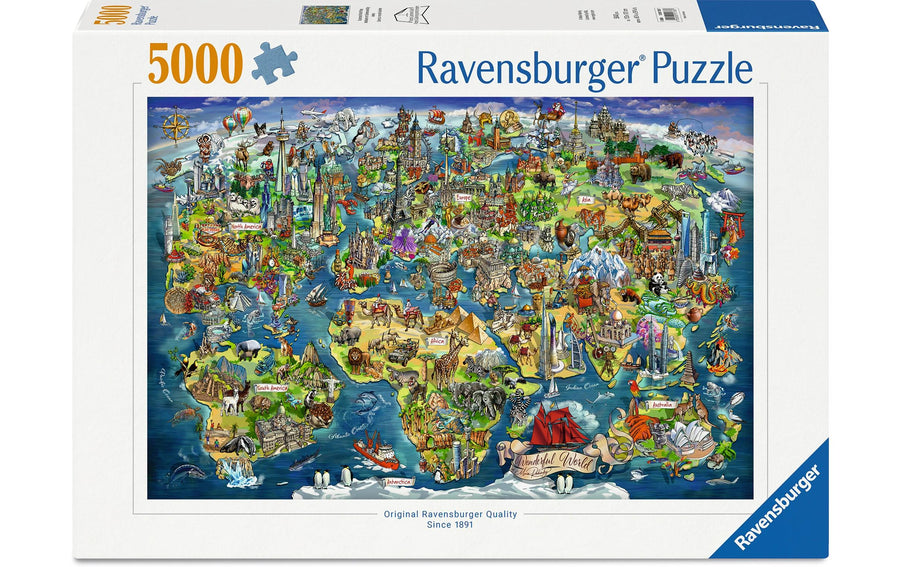 Ravensburger Puzzle Weltkarte mit Sehenswürdigkeiten 5000 Teile
