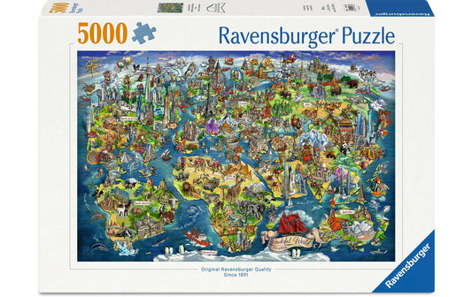 Ravensburger Puzzle Weltkarte mit Sehenswürdigkeiten 5000 Teile