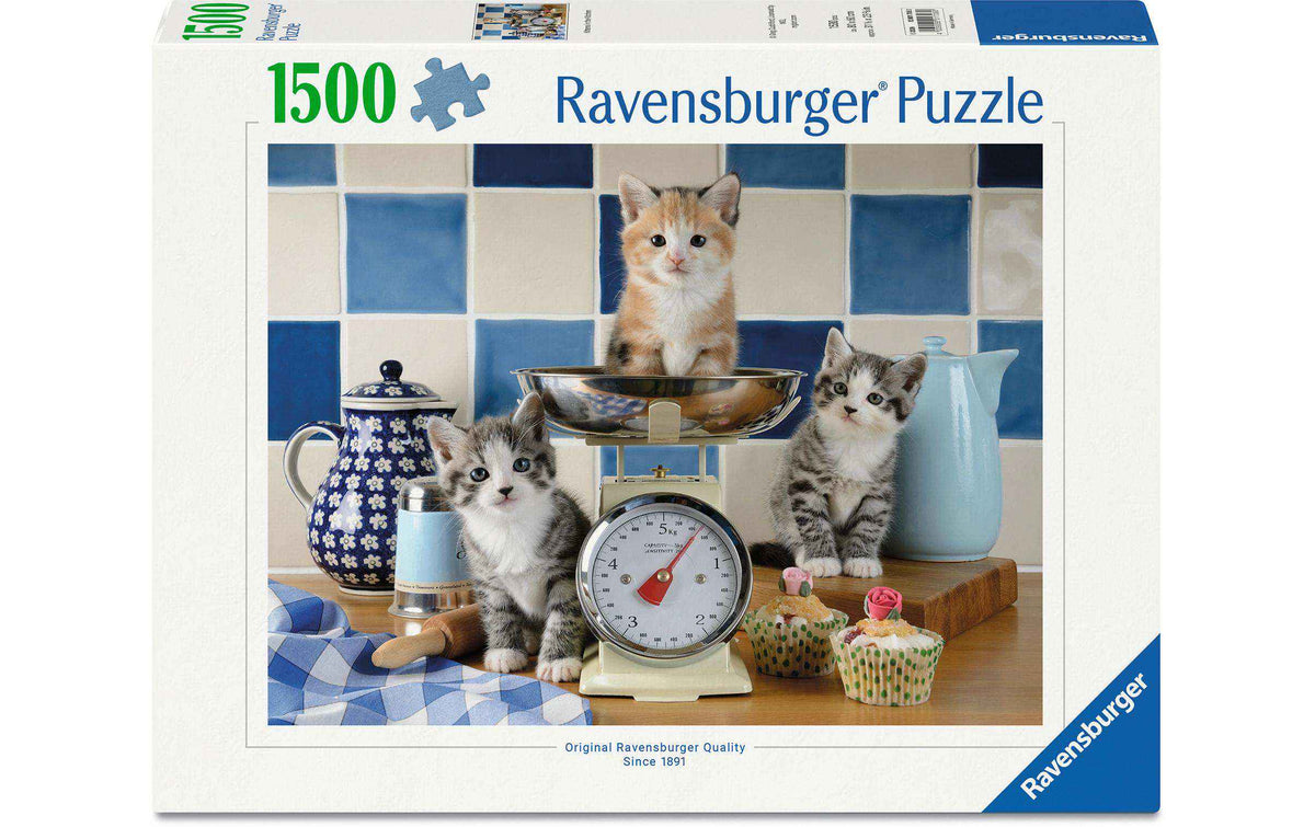 Ravensburger Puzzle Kätzchen in der Küche 1500 Teile 98 x 75 cm