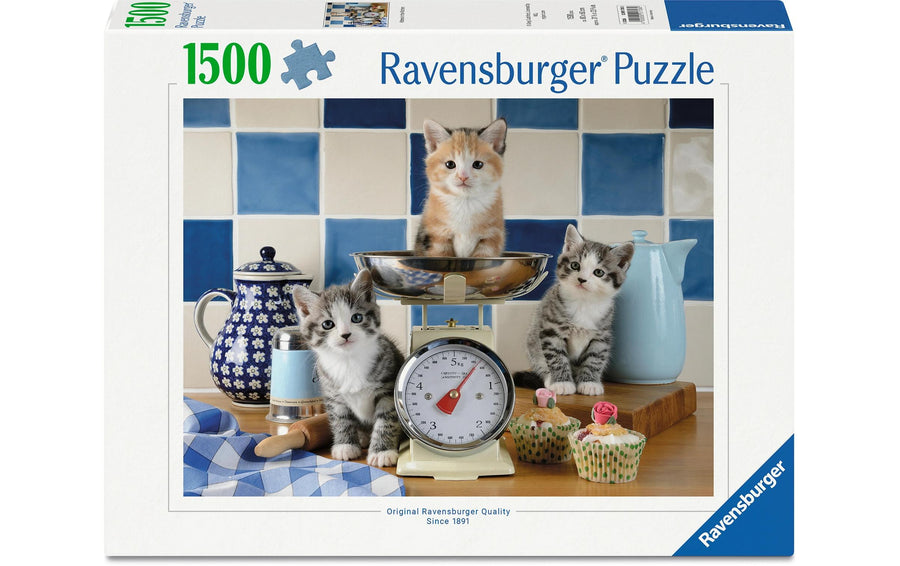 Ravensburger Puzzle Kätzchen in der Küche 1500 Teile 98 x 75 cm