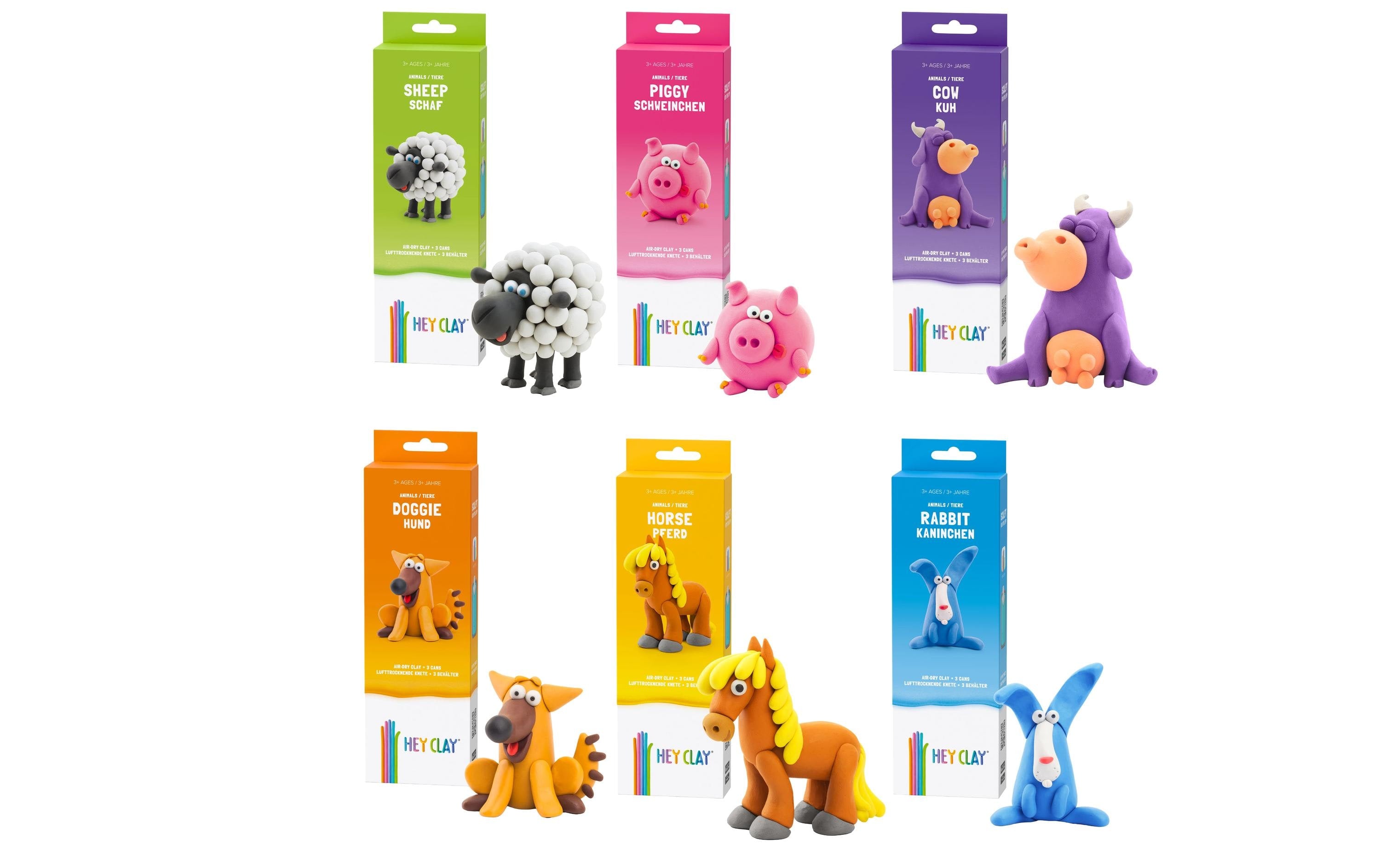 Max Bersinger Knetspielzeug Hey Clay Tiere Assortiert