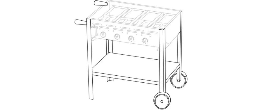 PROFI 4 Untergestell Edelstahl fahrbar Silber flexibel Grills & Feuerstellen Blaser + Trösch