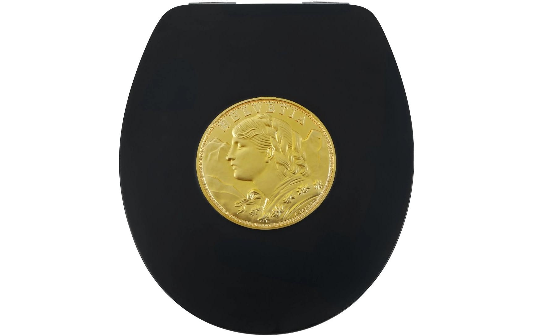 diaqua® Toilettensitz Gondo Schwarz/Gold