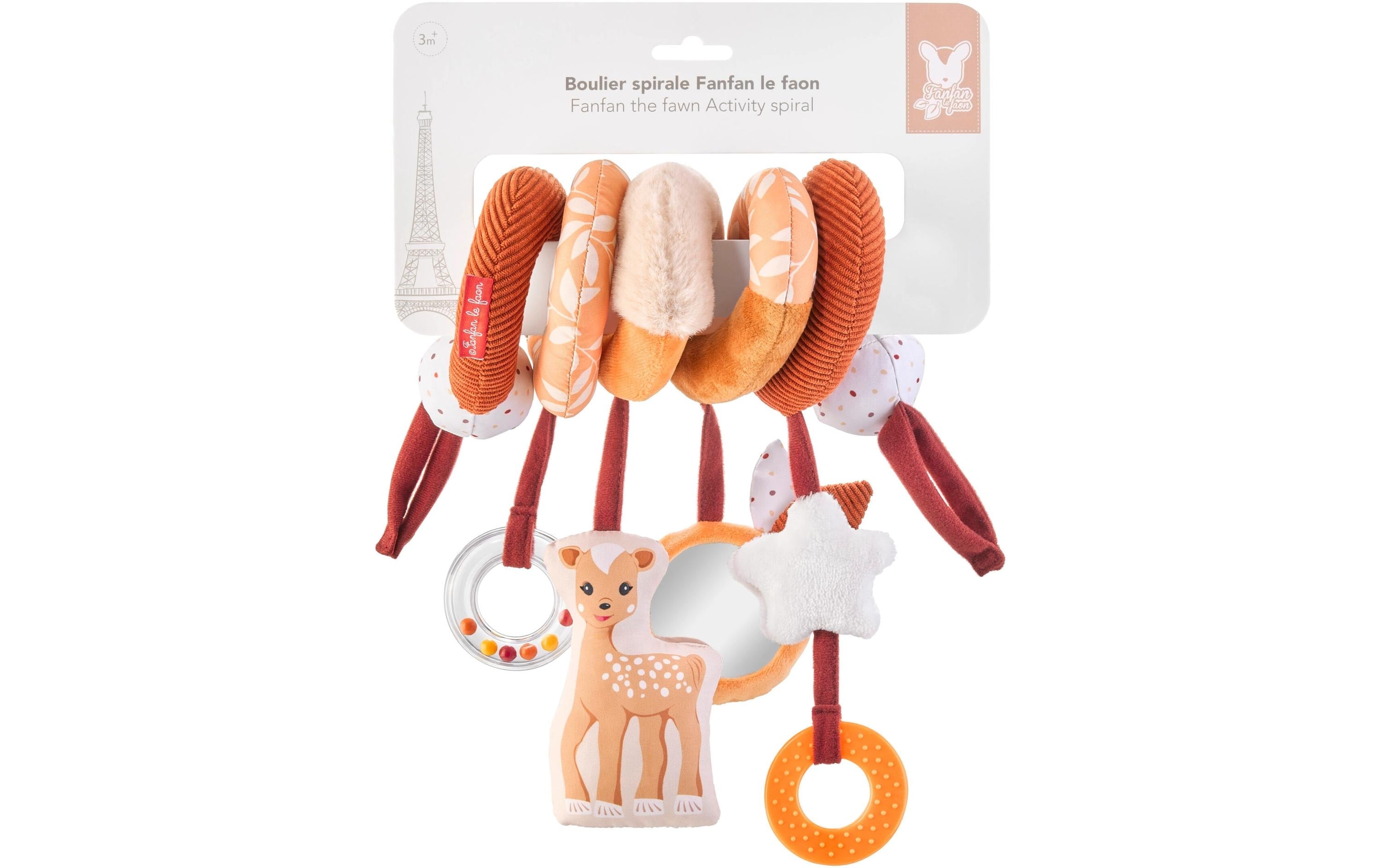 Sophie la girafe Kinderwagenspielzeug Spiral-Abakus Fanfan, das Rehkitz
