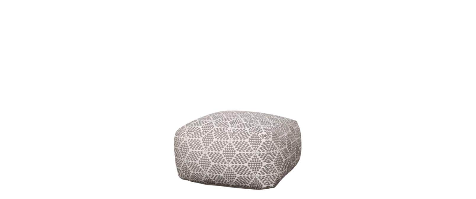 Chic Antique Pouf gemustert 50 cm, Mocca/Crème
