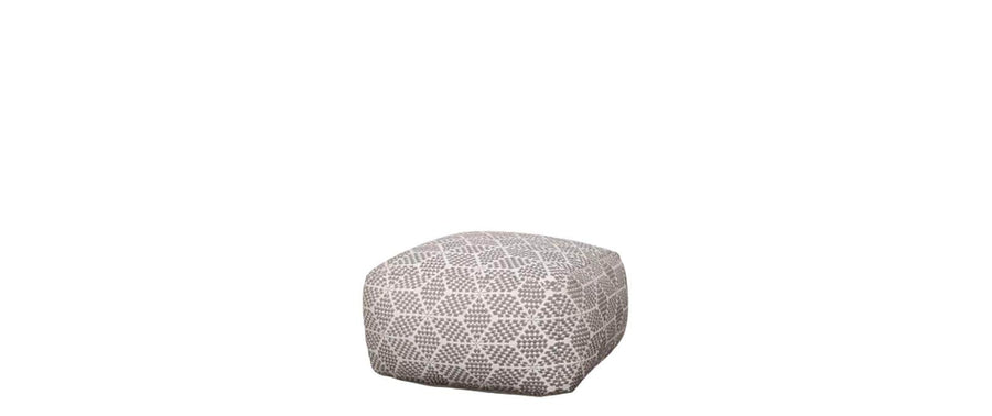 Chic Antique Pouf gemustert 50 cm, Mocca/Crème
