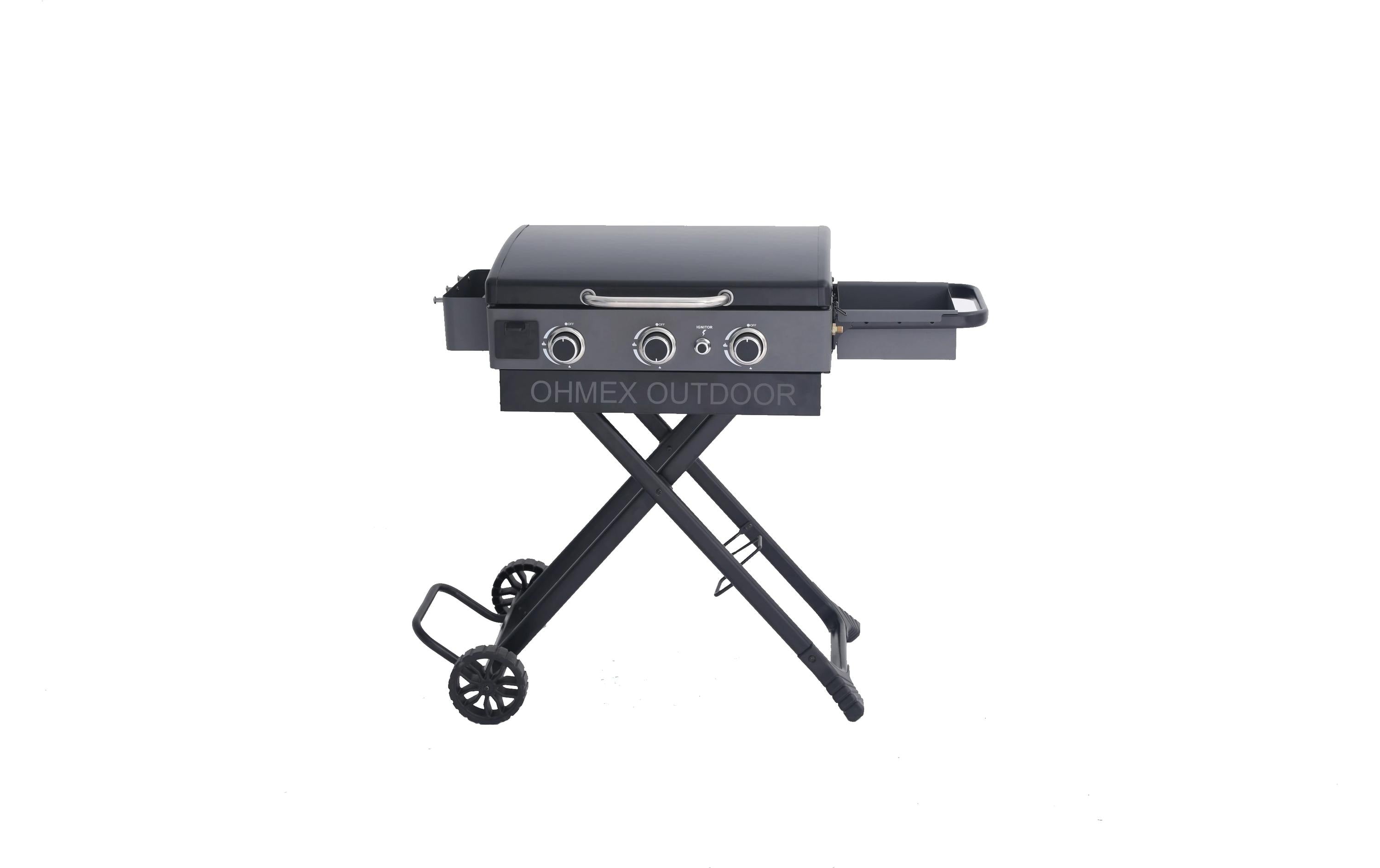 OHMEX Gasgrill klappbar 3 Brenner schwarz 7.5 kW Grills & Feuerstellen OHMEX
