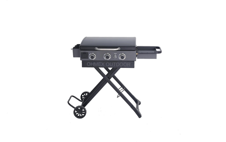OHMEX Gasgrill klappbar 3 Brenner schwarz 7.5 kW Grills & Feuerstellen OHMEX