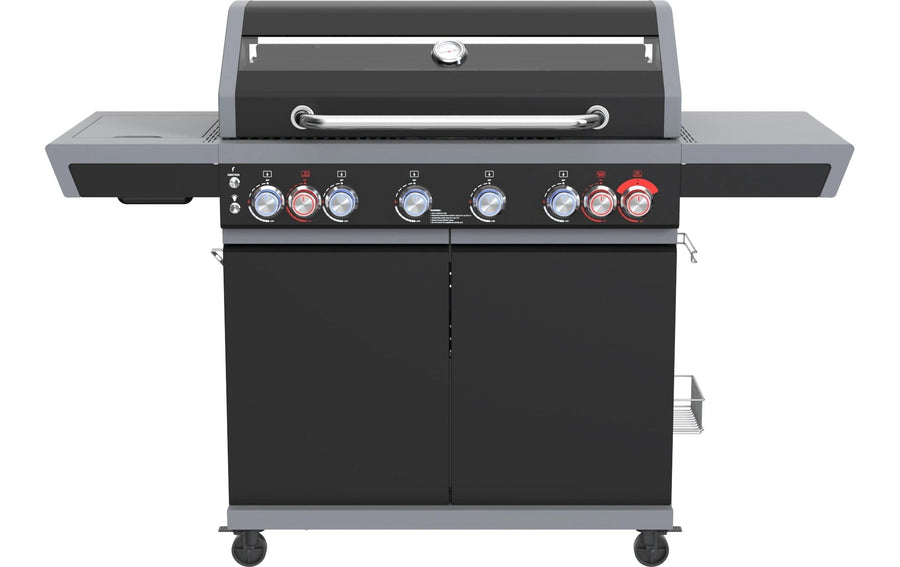 GASGRILL 7 Brenner Metall Schwarz 93x44 cm Grills & Feuerstellen OHMEX