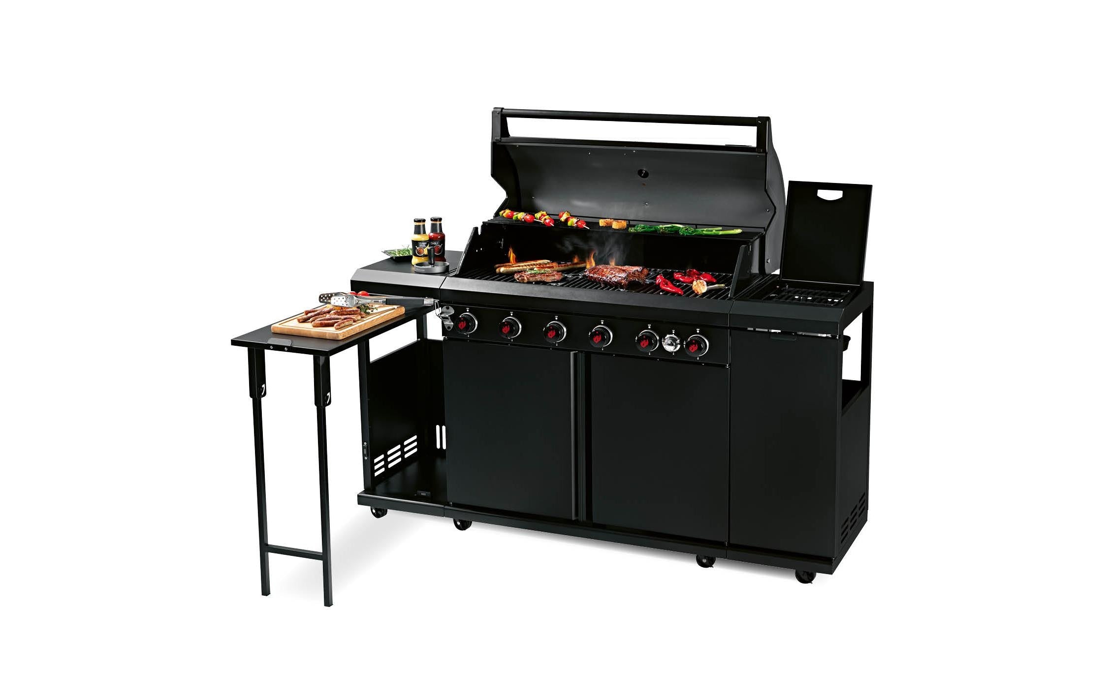 LANDMANN Gasgrill BR6.1 Black mit 6 Brennern und Thermometer 168 cm Grills & Feuerstellen Landmann