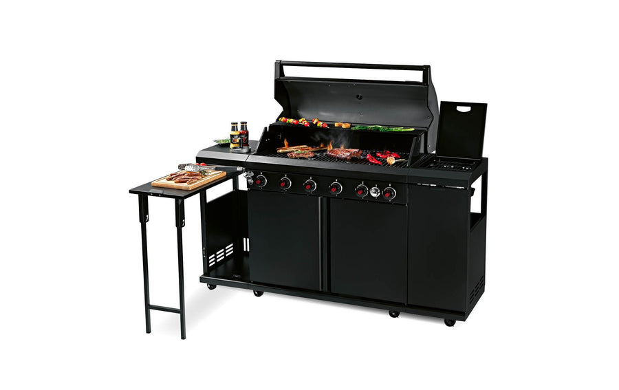 LANDMANN Gasgrill BR6.1 Black mit 6 Brennern und Thermometer 168 cm Grills & Feuerstellen Landmann