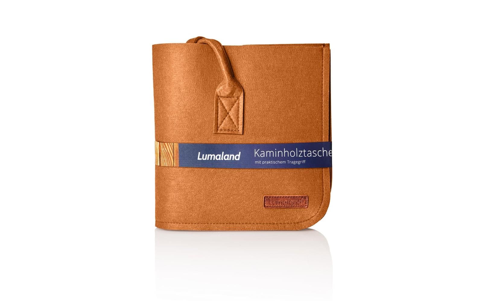 Lumaland Kaminholztasche Holzkorb Braun Rost-Optik 50x25x25cm Garteneinrichtung Lumaland