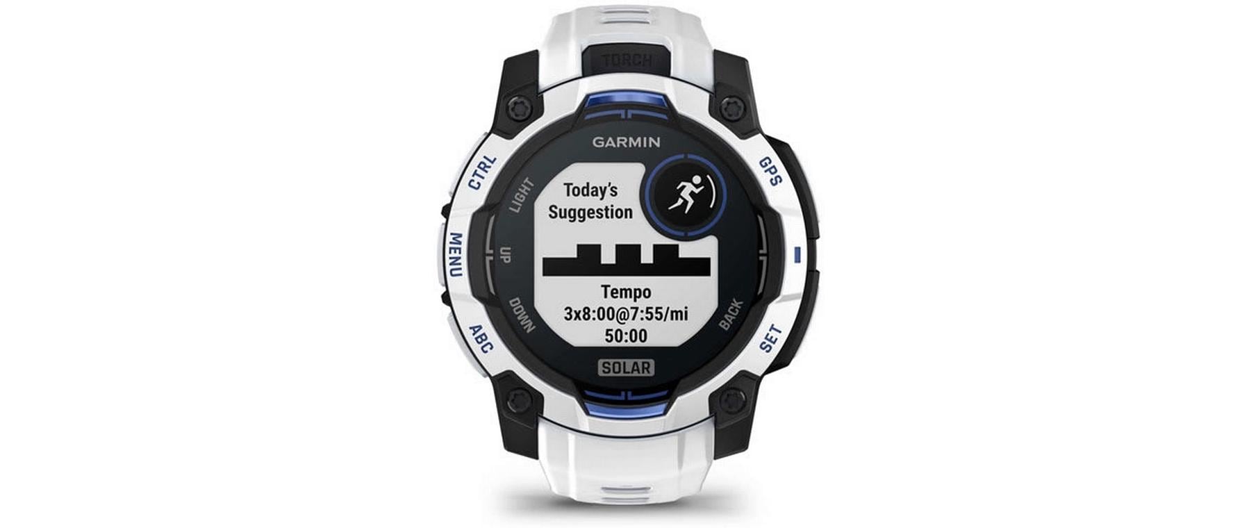 GARMIN Sportuhr Instinct 3 Solar Schwarz/Weiss