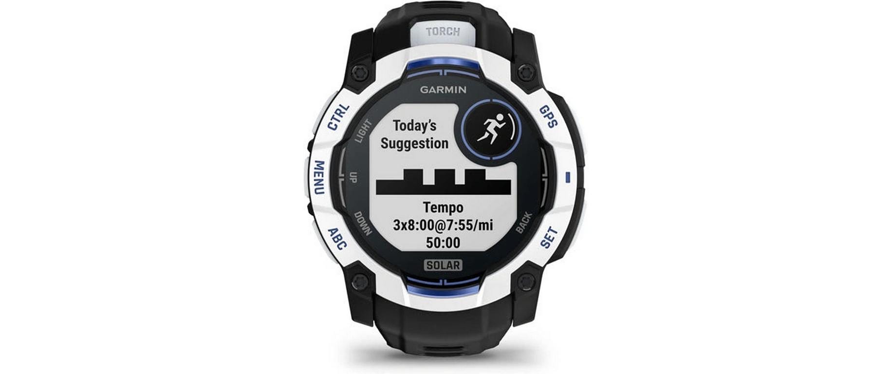 GARMIN Sportuhr Instinct 3 Solar Schwarz/Weiss