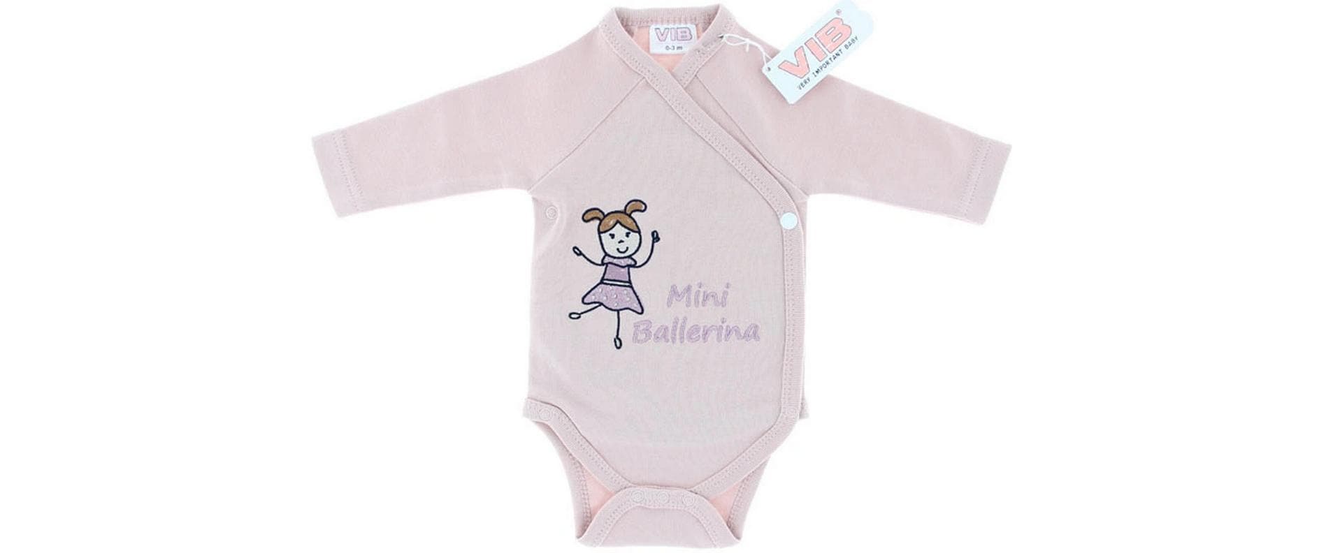 Very Important Baby Langarm-Wickelbody Mini Ballerina Rosa Gr. 56