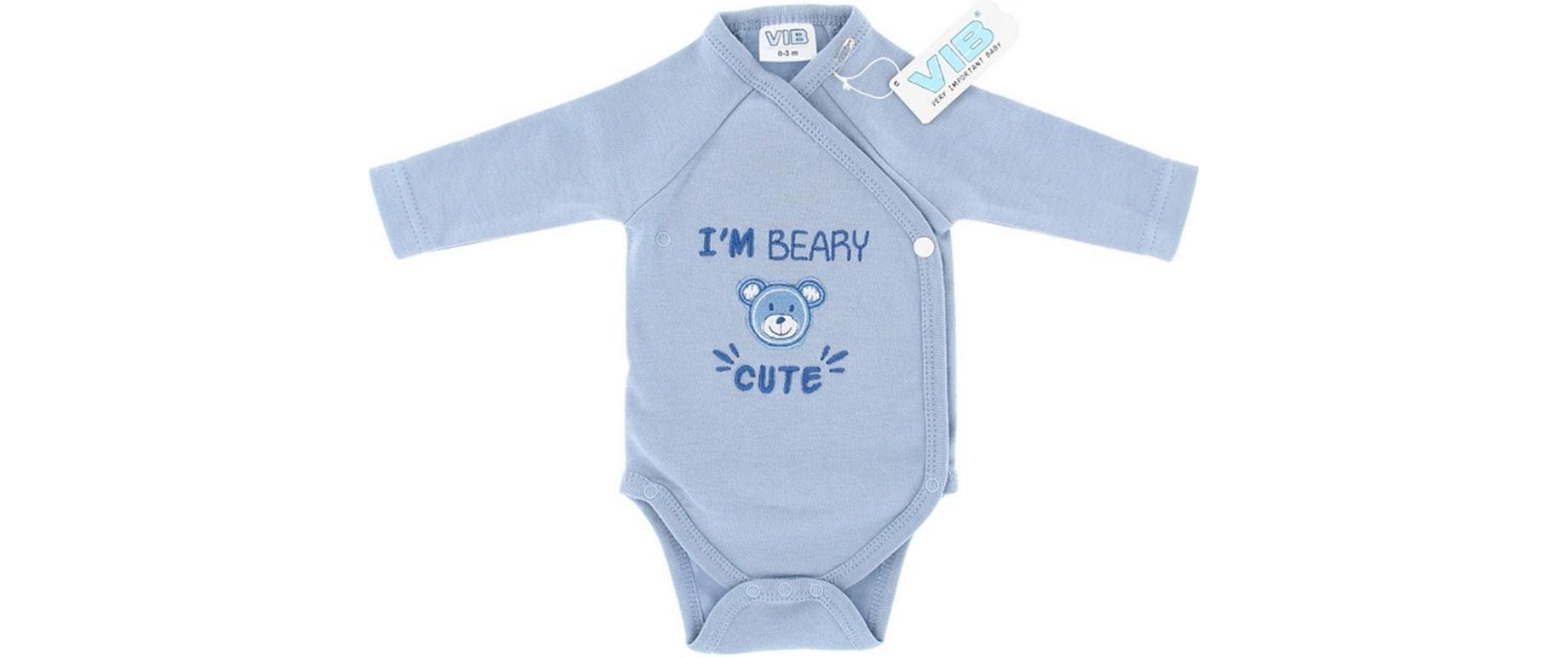 Very Important Baby Langarm-Wickelbody I`m Beary Cute Blau Gr. 56