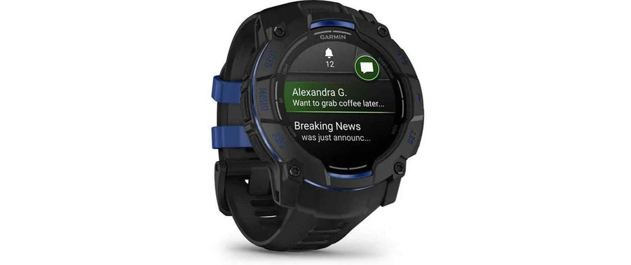 GARMIN Sportuhr Instinct 3 AMOLED Schwarz/Blau